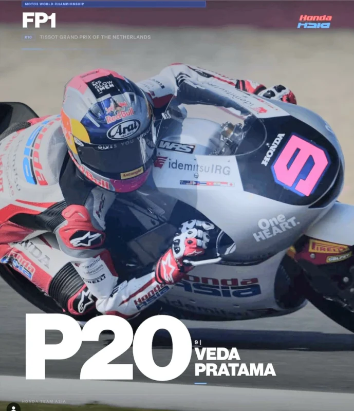 Veda Pratama P20 FP1 Moto3 Belanda.