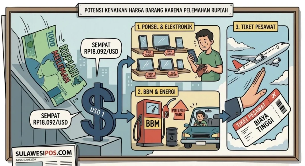 Tiga barang yang berpotensi naik jika rupiah terus melemah