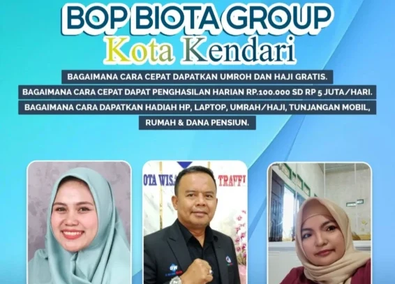 BOP Biota Group Kota Kendari akan menggelar kegiatan peluang usaha di Kantor Cabang Kendari, Jalan DI Panjaitan No 20, samping Asabri, Sabtu (20/6/2026).