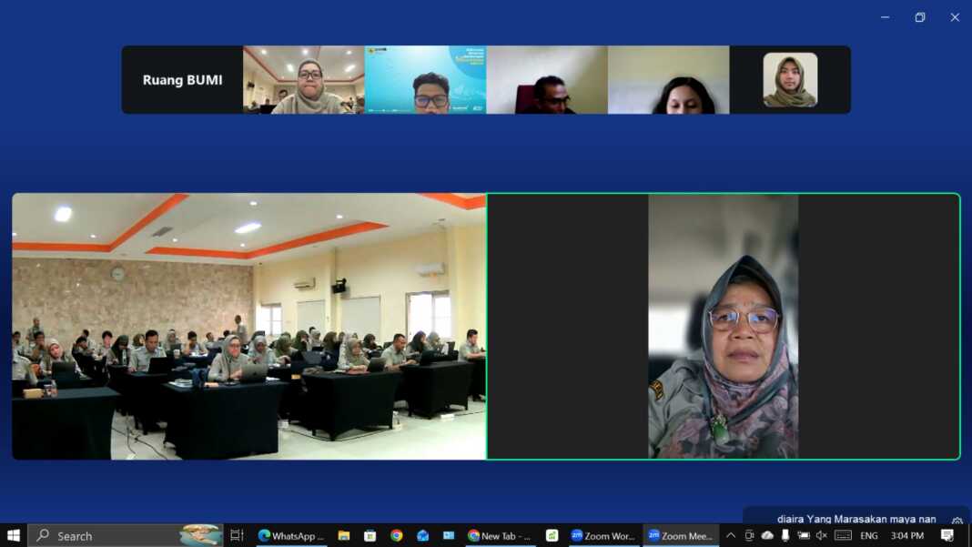 Suasana kegiatan penguatan pembangunan Zona Integritas menuju Wilayah Bebas dari Korupsi Pusat PVTPP Kementan yang digelar secara hybrid di Ciawi, Bogor.
