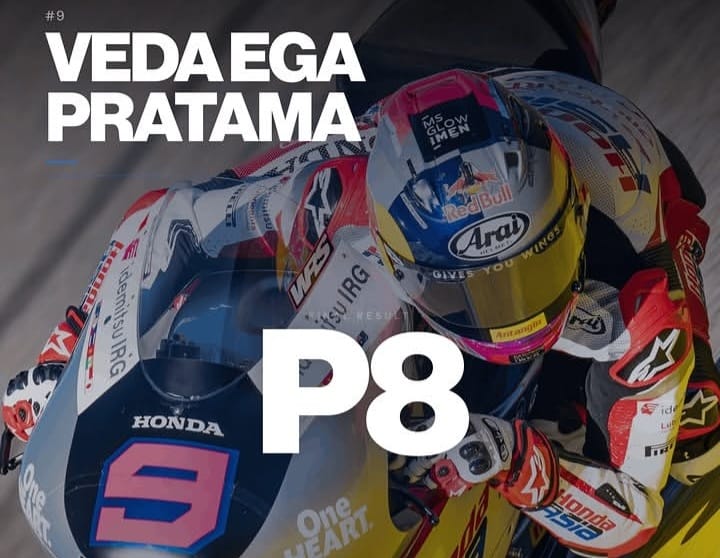 Veda Ega Pratama finis kedelapan pada Moto3 Jerman 2026 di Sachsenring.