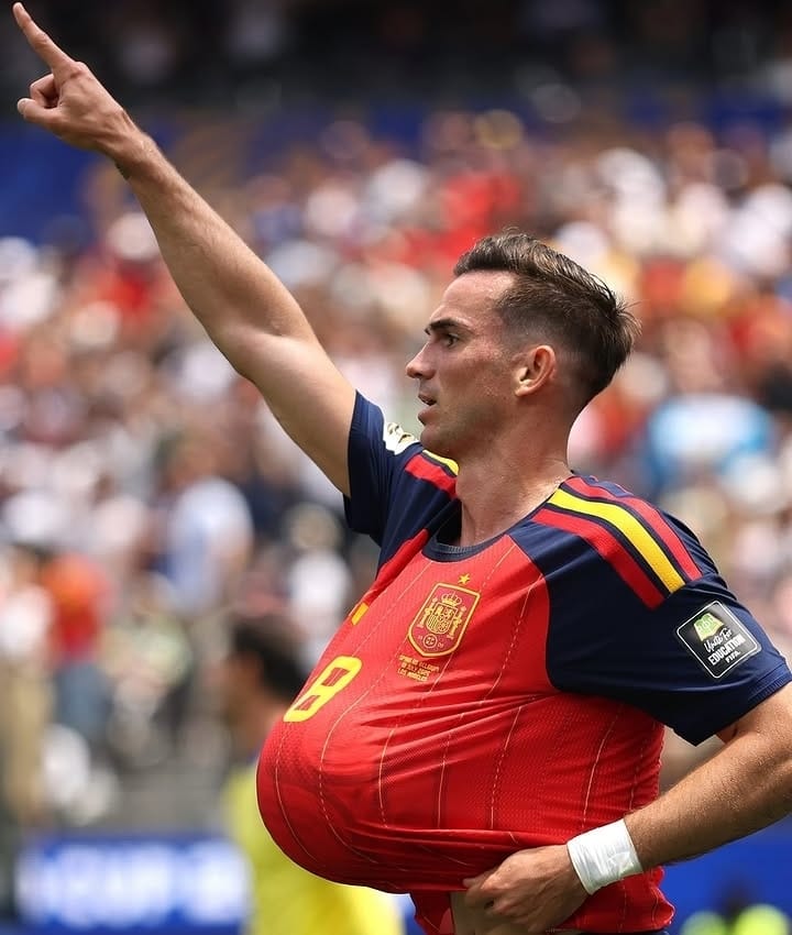 Ekspresi pemain Spanyol dalam laga melawan Belgia pada perempat final Piala Dunia 2026 di Stadion SoFi.