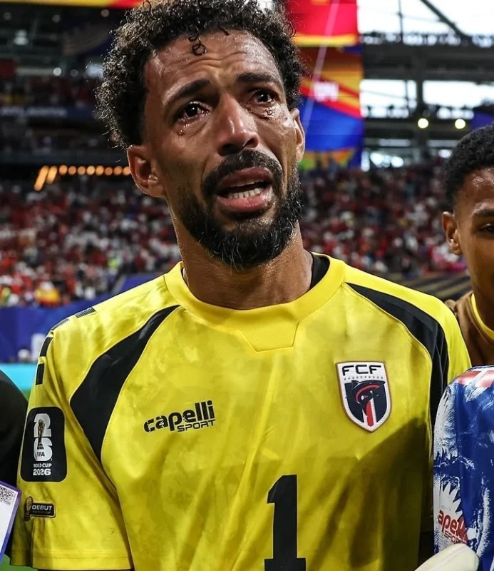 Ekspresi emosional kiper Tanjung Verde Vozinha usai laga melawan Argentina di Piala Dunia 2026