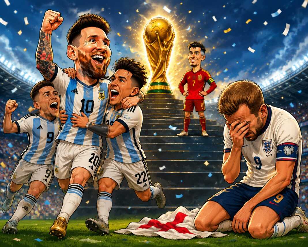 Argentina bangkit dramatis menumbangkan Inggris sementara Spanyol menanti final penuh gengsi dunia 2026 nanti
