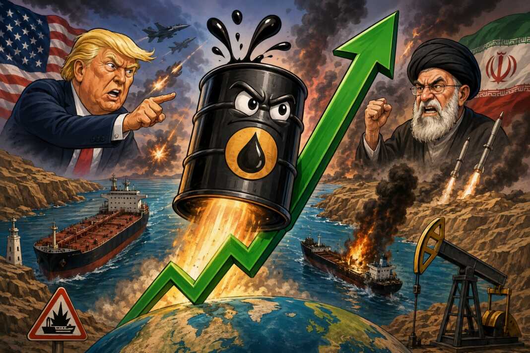 Harga minyak dunia melonjak, konflik AS-Iran kembali mengguncang stabilitas energi dan perekonomian global. (Ilustrasi: ChatGPT).