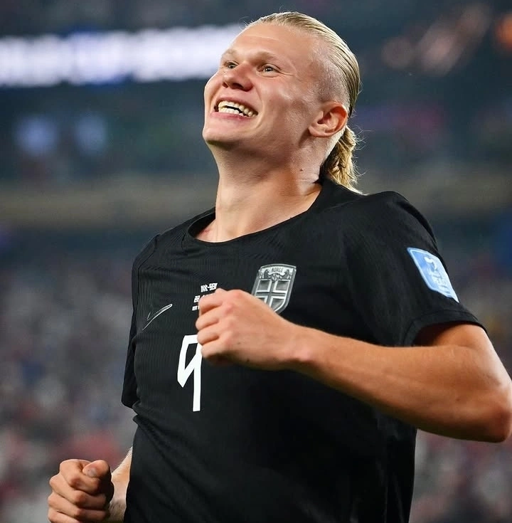 Erling Haaland merayakan gol Norwegia saat menghadapi Pantai Gading di Piala Dunia 2026
