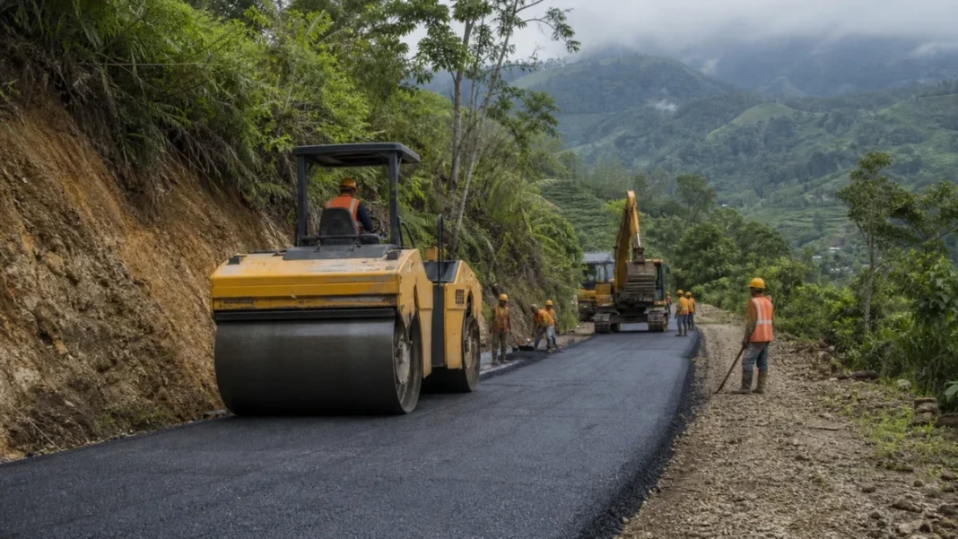 Ilustrasi proyek preservasi jalan penghubung Luwu dan Toraja Utara
