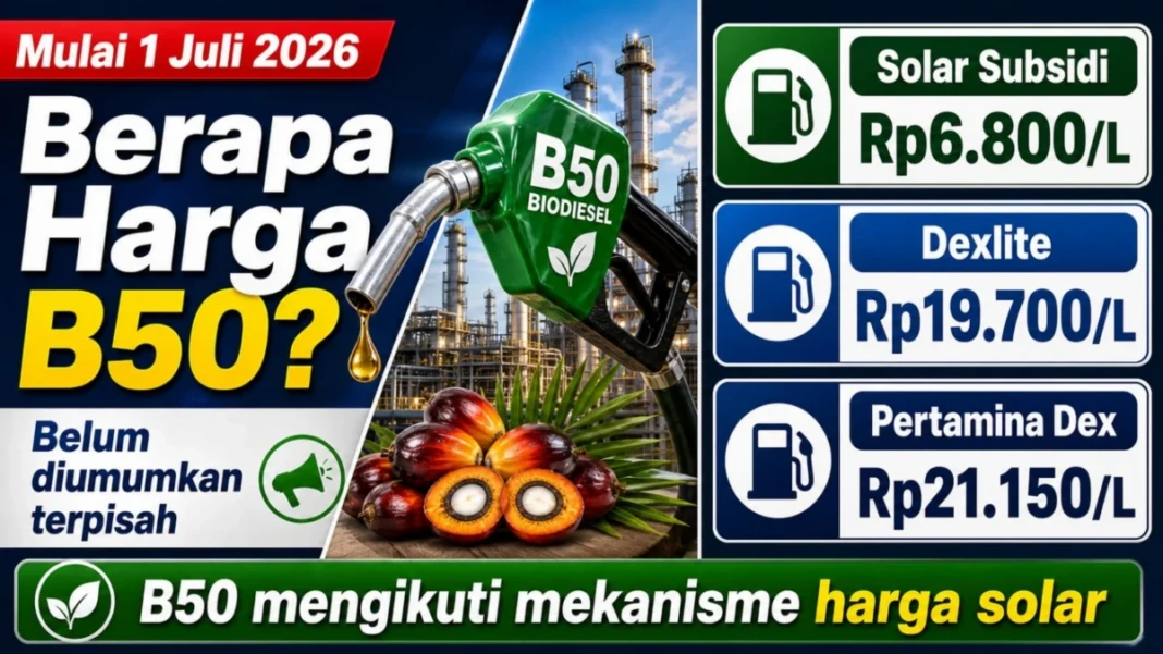 Berapa Harga B50 dibanding solar jenis lain.