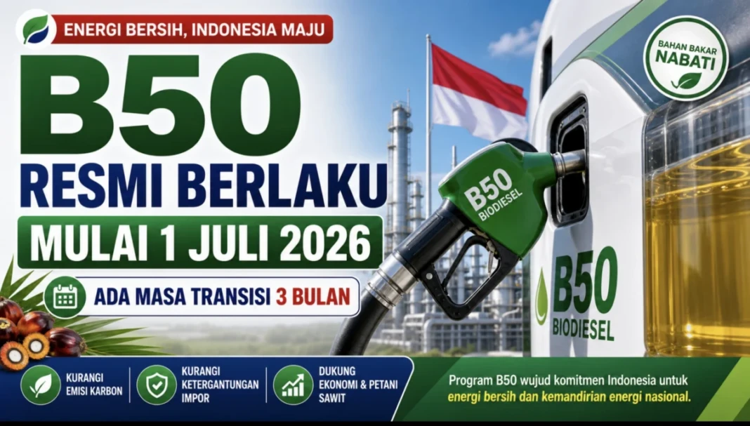 BBM Biodiesel B50 mulai berlaku 1 Juli 2026