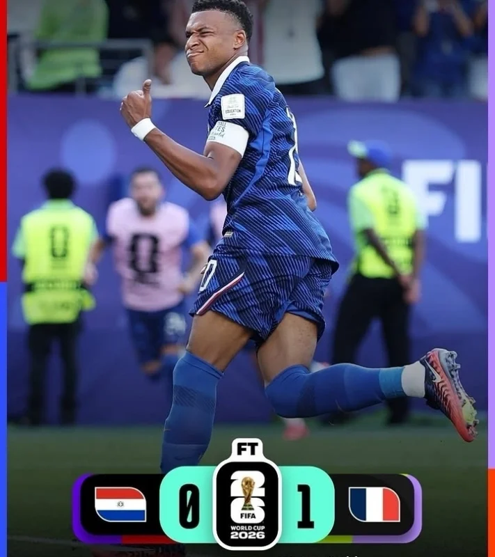 Perancis vs Paraguay berakhir 1-0 untuk Les Bleus di babak 16 besar Piala Dunia 2026. Penalti Kylian Mbappe membawa Prancis lolos ke perempat final menghadapi Maroko.
