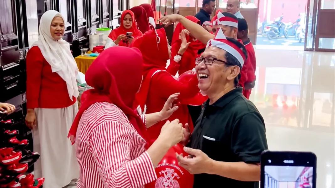 Suasana lomba kemerdekaan PWI dan IKWI Sulsel di Kantor PWI Sulsel, Makassar, Rabu (19/8/2026).