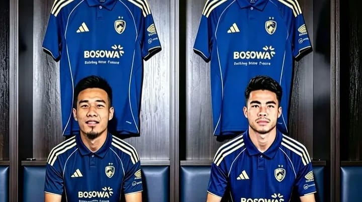 Stefan Baltic dan Luka Bulatovic dalam ilustrasi unggahan media sosial terkait kabar transfer PSM Makassar jelang musim 2026-2027.
