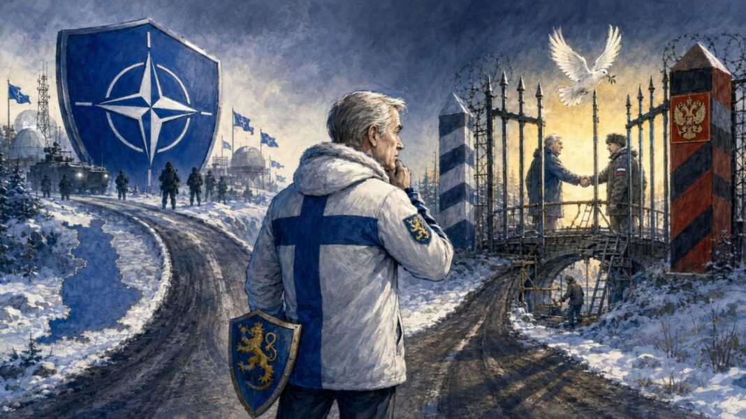 Finlandia menghadapi persimpangan strategis antara pertahanan NATO dan pemulihan dialog damai dengan Rusia kembali. (Ilustrasi: ChatGPT)