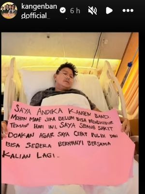 Andika Mahesa dirawat di rumah sakit sehingga batal tampil bersama Kangen Band di The Sounds Project 2026.