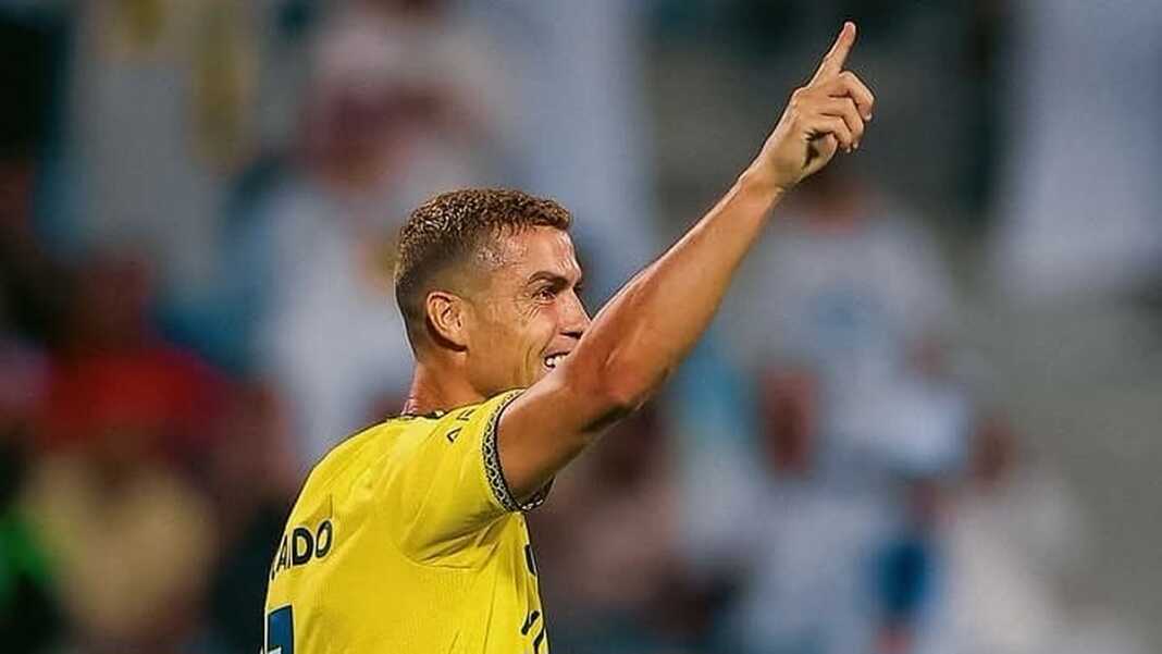 Cristiano Ronaldo merayakan gol saat Al Nassr menang 4-0 atas Al Riyadh pada laga Saudi Pro League di Riyadh, Jumat, 21 Agustus 2026.