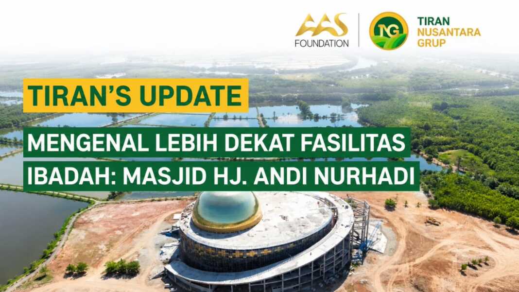 Tampak udara pembangunan Masjid Hj. Andi Nurhadi di Panaikang, Makassar.