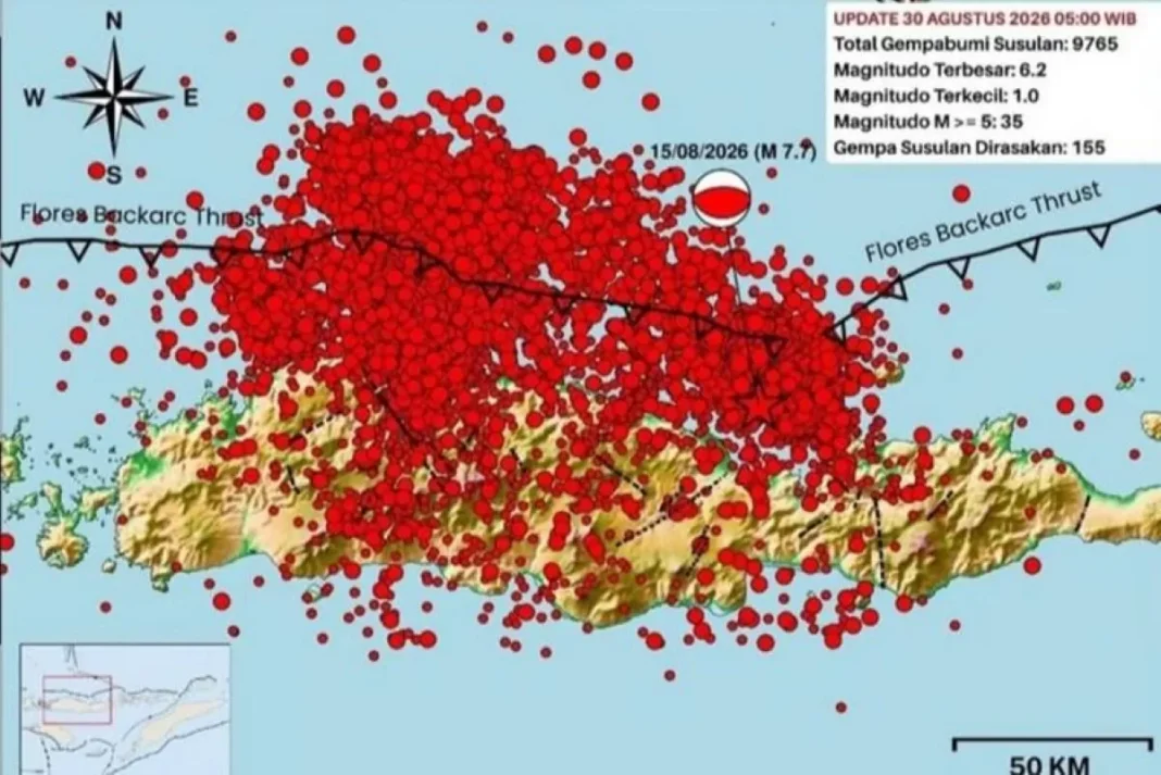Aktivitas gempa susulan mengguncang wilayah NTT setelah gempa M7,7