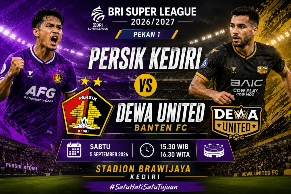 Persik Kediri menghadapi Dewa United di Stadion Brawijaya, Kediri, Sabtu, 5 September 2026