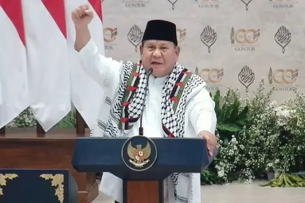 Prabowo Subianto menyerukan Free Palestine di Gontor