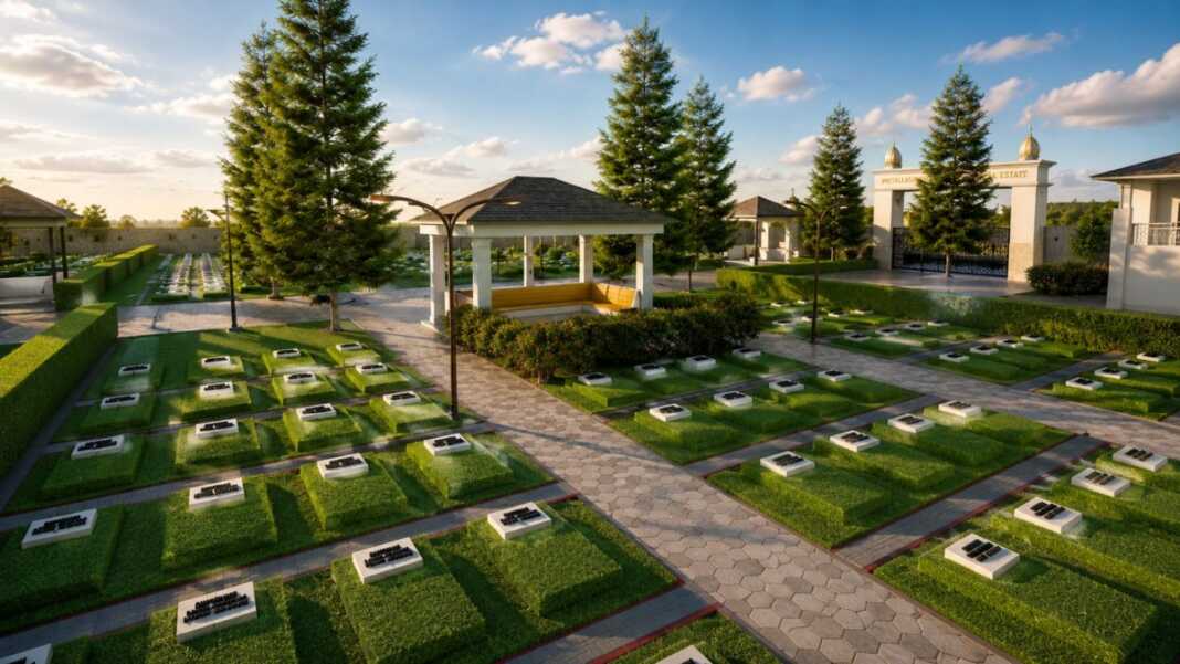 Gambar konsep desain Kompleks pemakaman muslim premium Patalassang Memorial Estate di Kab. Gowa