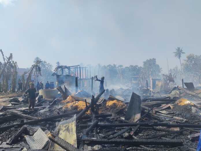 Kebakaran hanguskan 9 rumah di Sanrangeng-Sailong, Bone, Sabtu (12/9/2026)