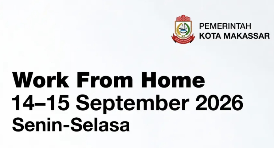 Pemkot Makassar menerapkan WFH bagi ASN di tengah keterbatasan BBM, pada Senin-Selasa (14-15/9/2026).