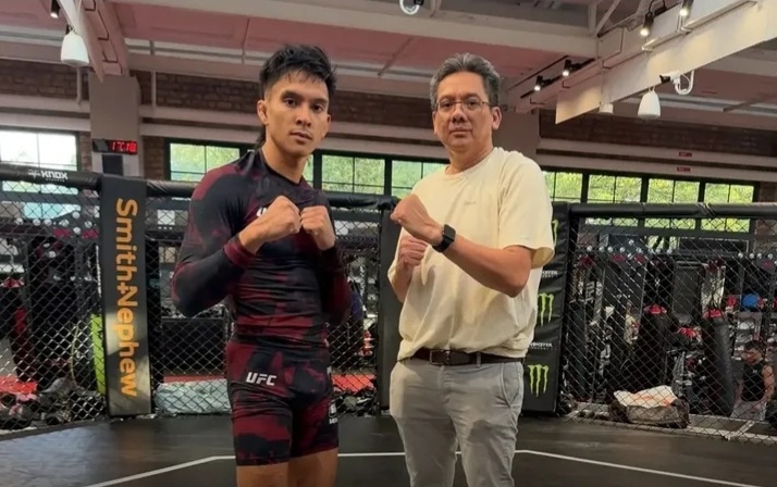 Bilal Hasan setelah latihan dengan sang ayah di amerika serikat