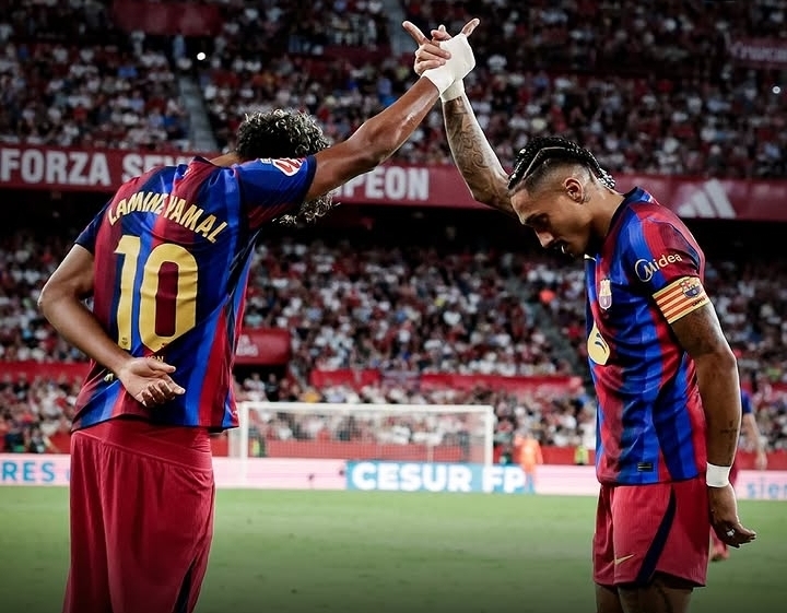 Barcelona menang 3-1 atas Sevilla pada pekan ketujuh LaLiga 2026/2027 di Stadion Ramon Sanchez-Pizjuan, Minggu (20/9/2026) dinihari