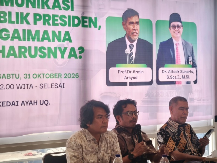 Dosen UIN Datokarama Palu, Attock Suharto, mengkritik komunikasi publik Presiden Prabowo yang dinilai belum berfokus pada arah kebijakan negara