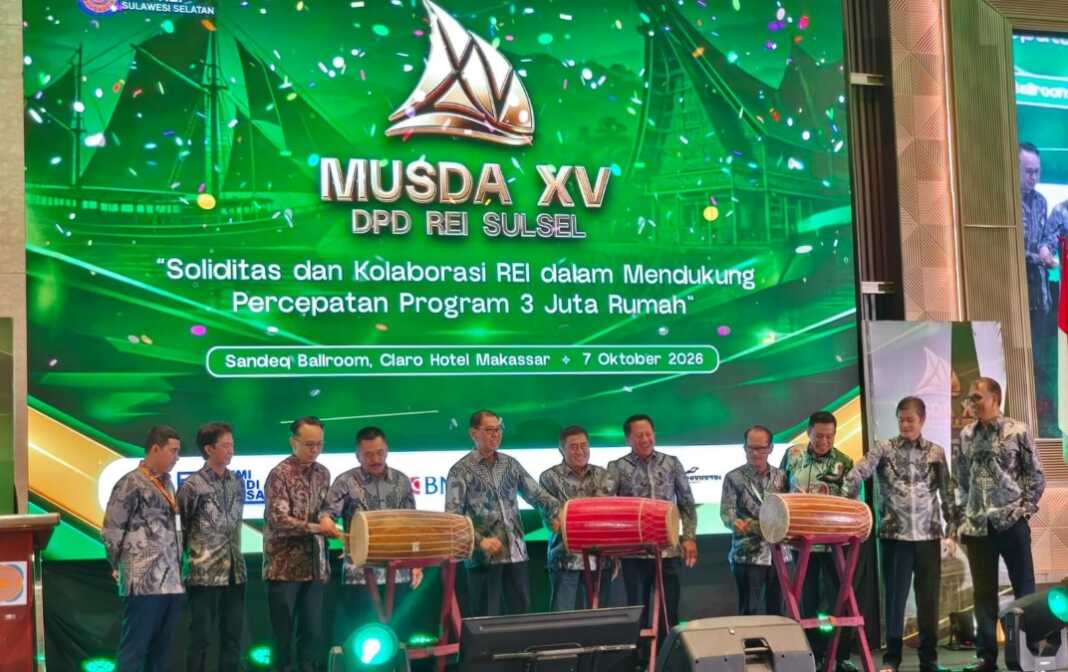 Musda XV REI Sulsel resmi digelar, di Hotel Claro, Makassar, Rabu (7/10/2026), yang dibuka secara resmi Ketua DPP REI Joko Suranto