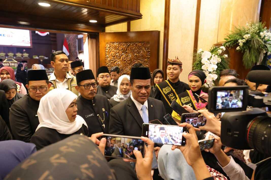 Menteri Pertanian Andi Amran Sulaiman menyampaikan dukungan Kementan untuk sektor pertanian dan peternakan Jawa Timur