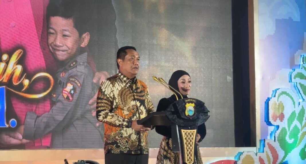 Irjen Pol Djuhandhani Rahardjo Puro menyampaikan pesan perpisahan saat kenal pamit Kapolda Sulsel, Jumat (9/10/2026)