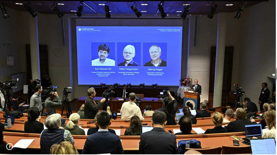 Majelis Nobel mengumumkan tiga peraih Nobel Kedokteran 2026 atas penemuan optogenetika yang membuka rahasia otak. (Copyright Pontus Lundahl/TT News Agency via AP).