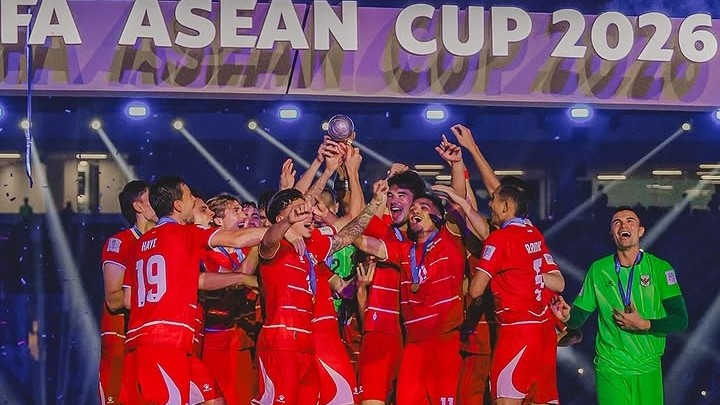 Skuad Timnas Indonesia merayakan gelar juara FIFA ASEAN Cup 2026.