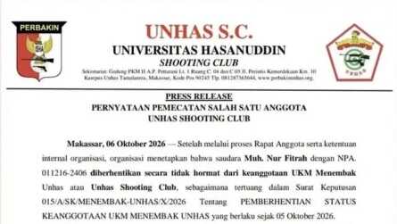 Alumni Unhas berinisial F diduga melecehkan adik tingkat dan disebut dipecat tidak hormat dari organisasi. Kasusnya viral di media sosial.