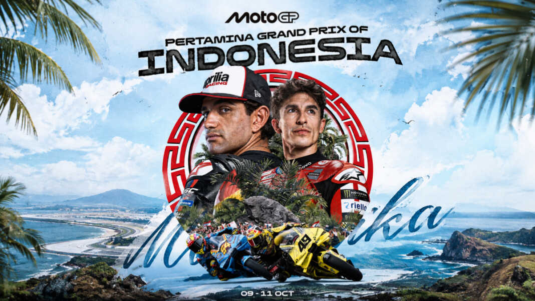 Marc Marquez (kanan) memburu kemenangan perdana di Sirkuit Mandalika pada Pertamina Grand Prix of Indonesia 2026, 9-11 Oktober. Pembalap Ducati Lenovo tersebut kini hanya tertinggal dua poin dari pemuncak klasemen Jorge Martin (kiri).