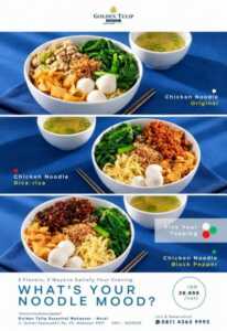 Golden Tulip Essential Makassar menghadirkan promo What’s Your Noodle Mood dengan tiga varian mi ayam.