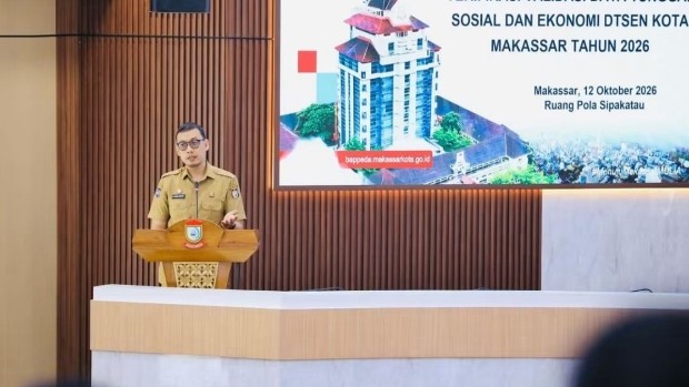 Rapat koordinasi Pemkot Makassar membahas verifikasi Data Tunggal Sosial dan Ekonomi Nasional terhadap 559.967 warga kelompok desil 1–5.